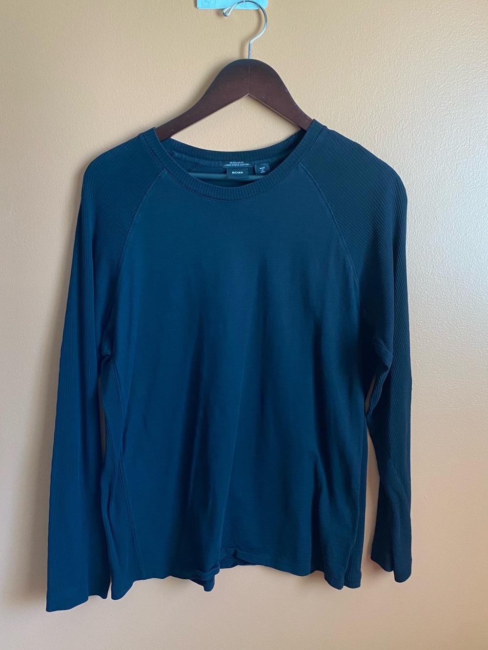 Boss Hugo Boss Men’s Regular Fit Long Staple Cotton Long Sleeve Black Size XL